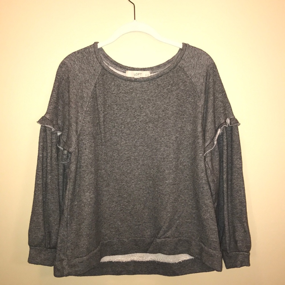 GRAY LOFT Sweatshirt with ruffled sleeves